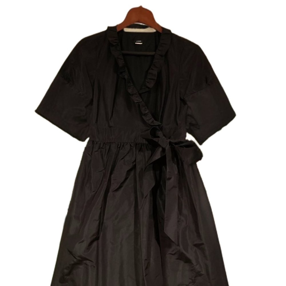 * J.CREW * 100% Silk Taffeta Wraparound Party Dress, Size 4